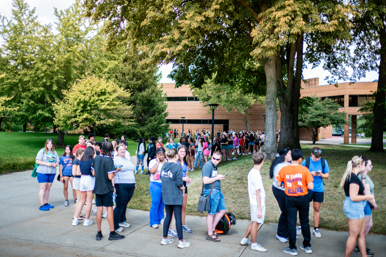 Students waiting in line